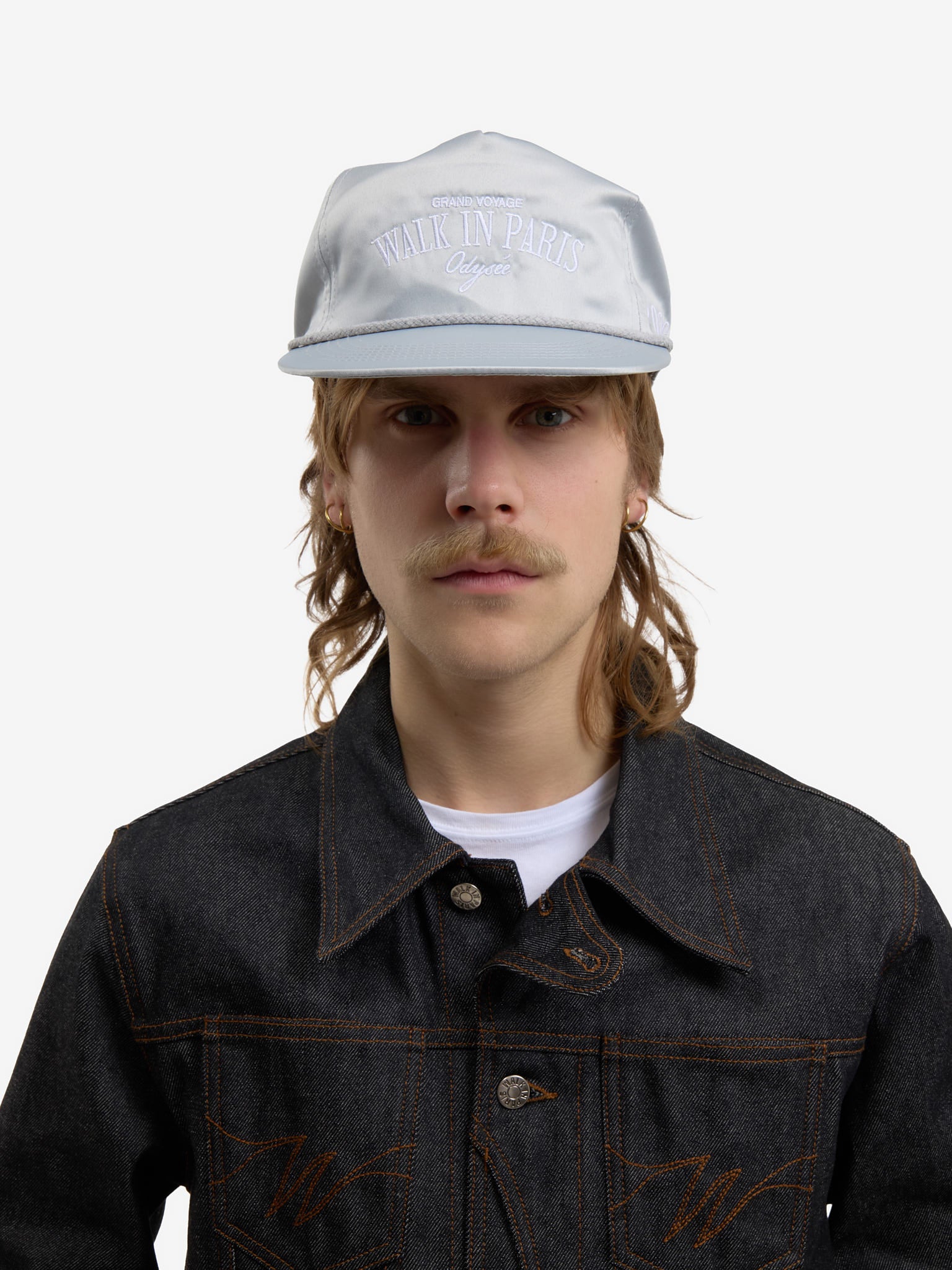 The Odyssey cap in grey satin 4