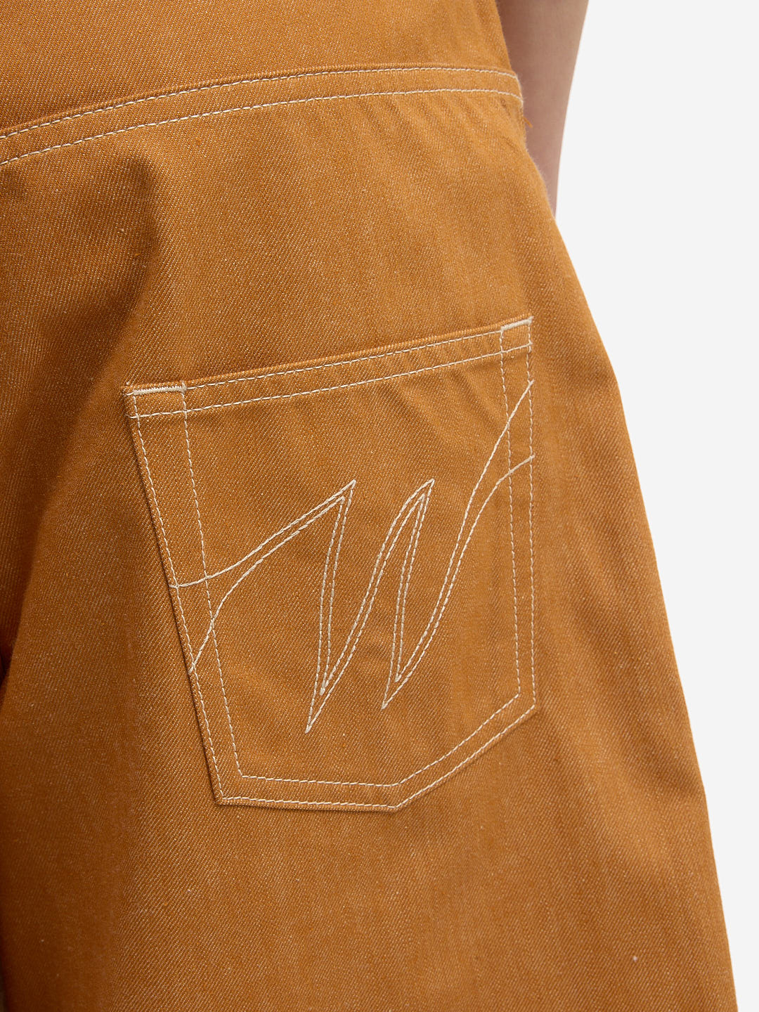 Orange baggy denim shorts 6