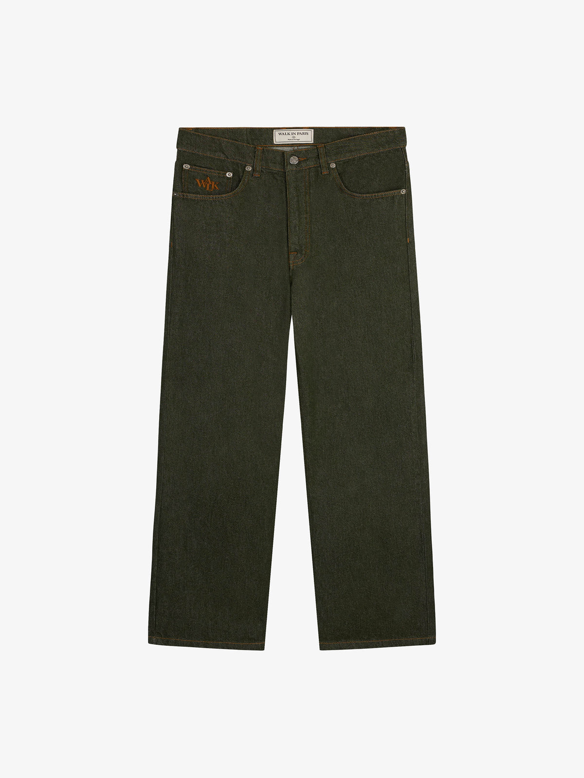 Le pantalon regular en denim vert