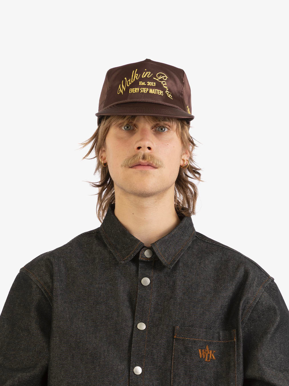 Brown nylon trucker cap 4