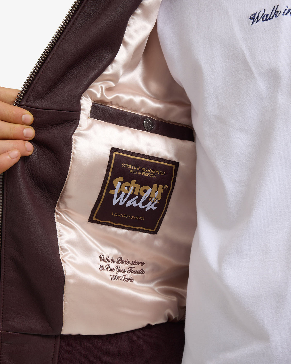 Walk in Paris x Schott NYC ® - La flight jacket bordeaux