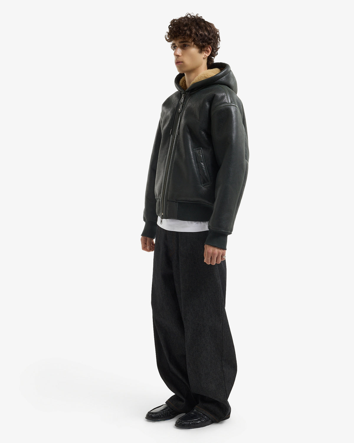 Walk in Paris x Schott NYC ® - Le bombardier à capuche vert forêt