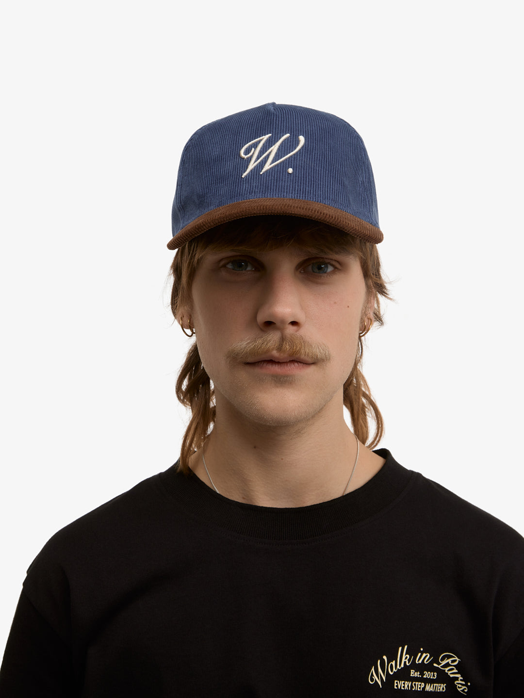 La casquette Baseball en velours côtelé bleue