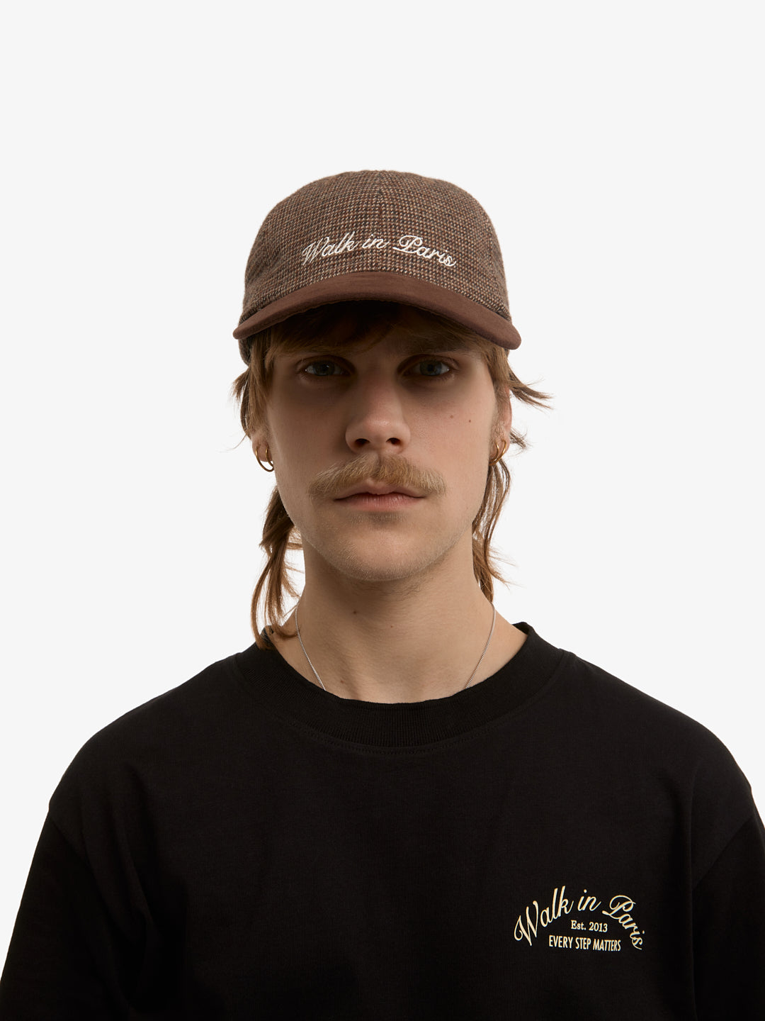 La casquette Baseball pied-de-poule marron 3