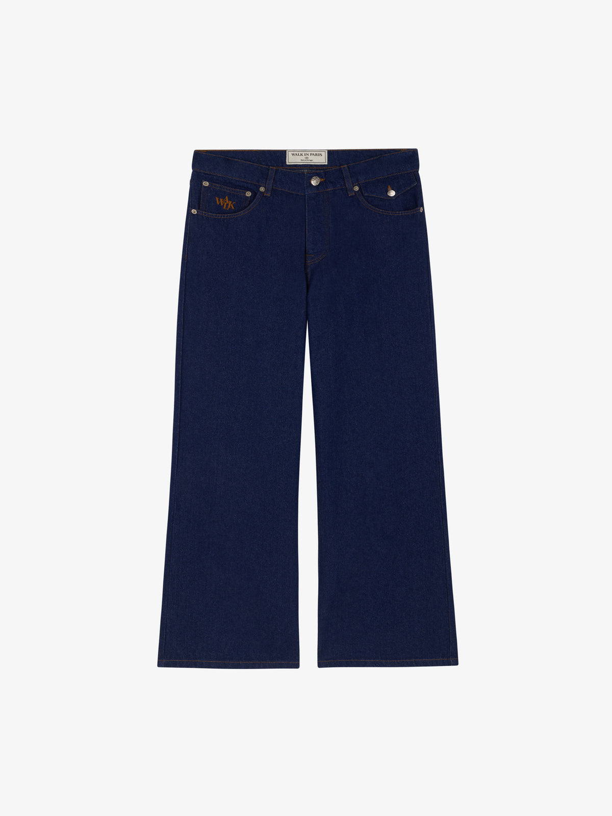 Le pantalon flare en denim bleu