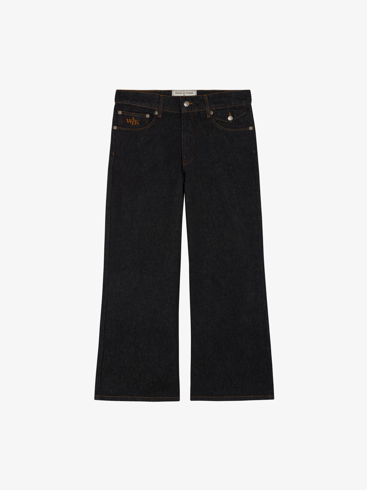 Le pantalon flare en denim brut