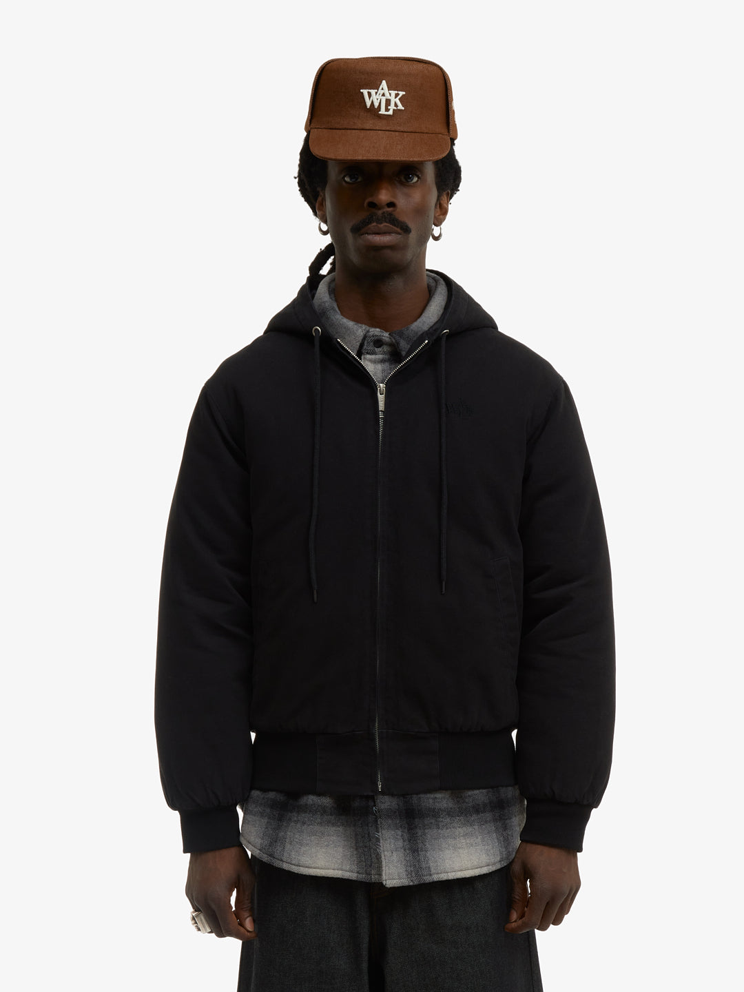 Le hoodie zippé en canvas noir