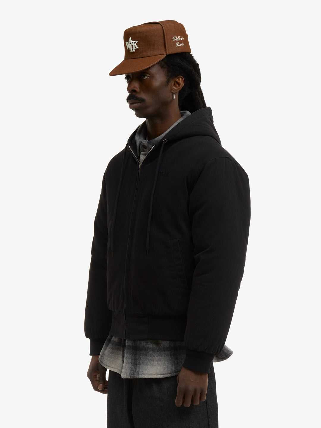 Le hoodie zippé en canvas noir