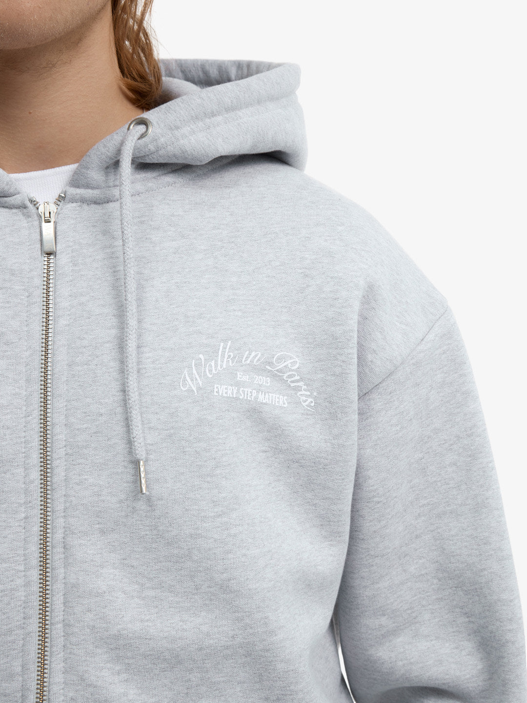 Le hoodie zippé Signature gris 9