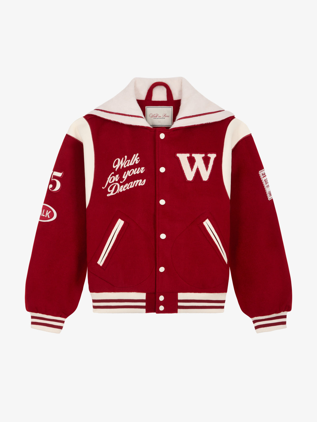 La Varsity Jacket du Postier en laine rouge