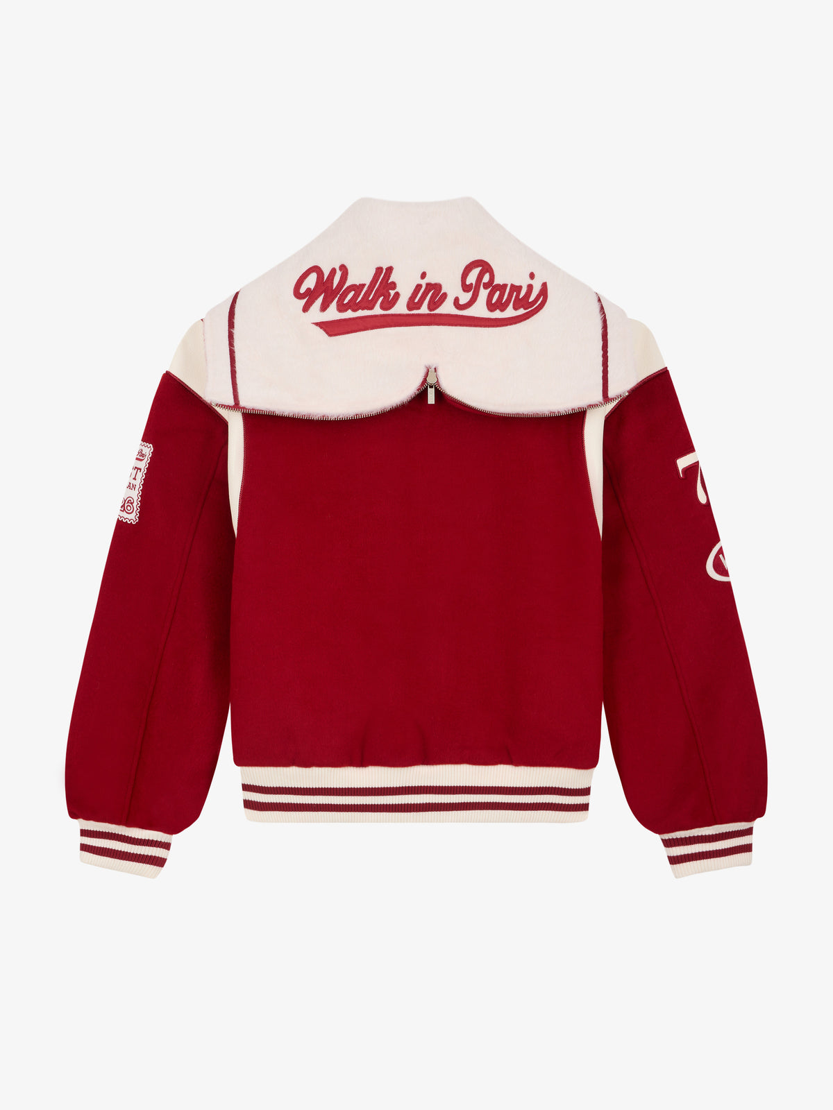 La Varsity Jacket du Postier en laine rouge