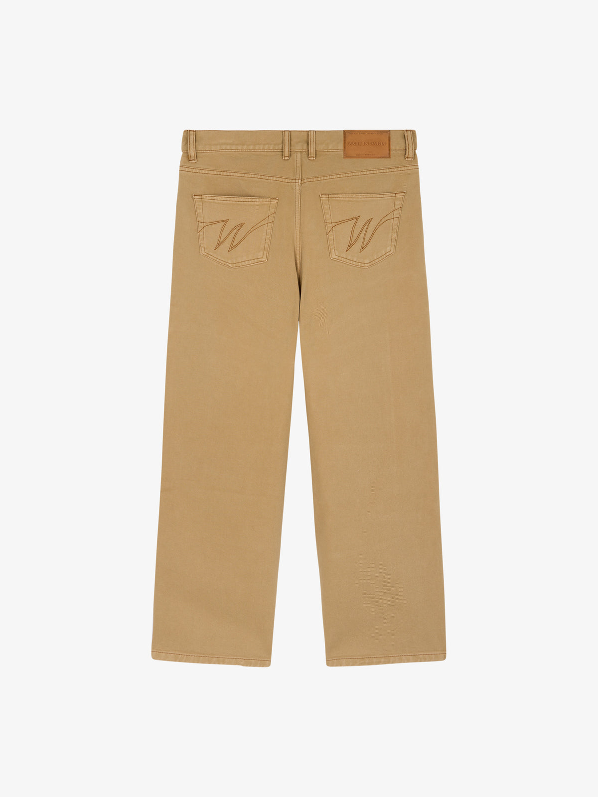 Le pantalon regular en denim beige