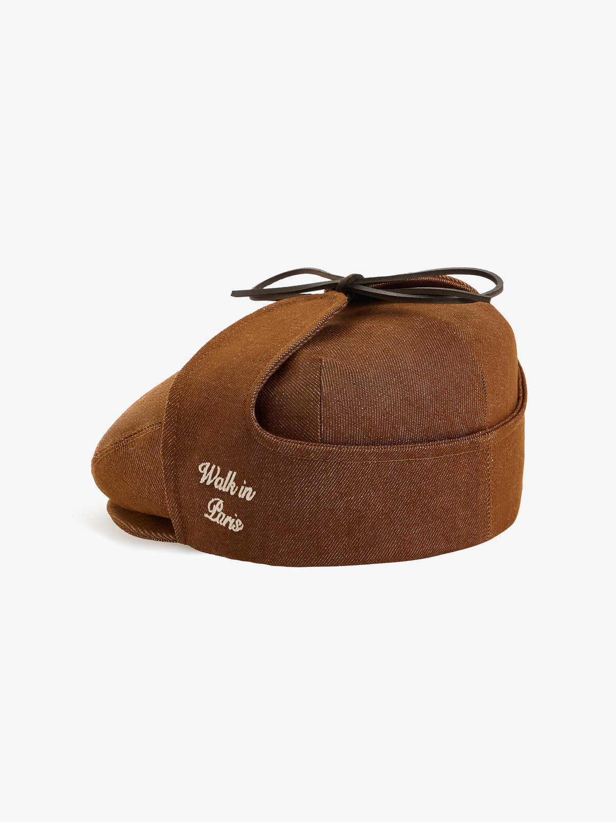 Le béret Sherlock en denim brut marron