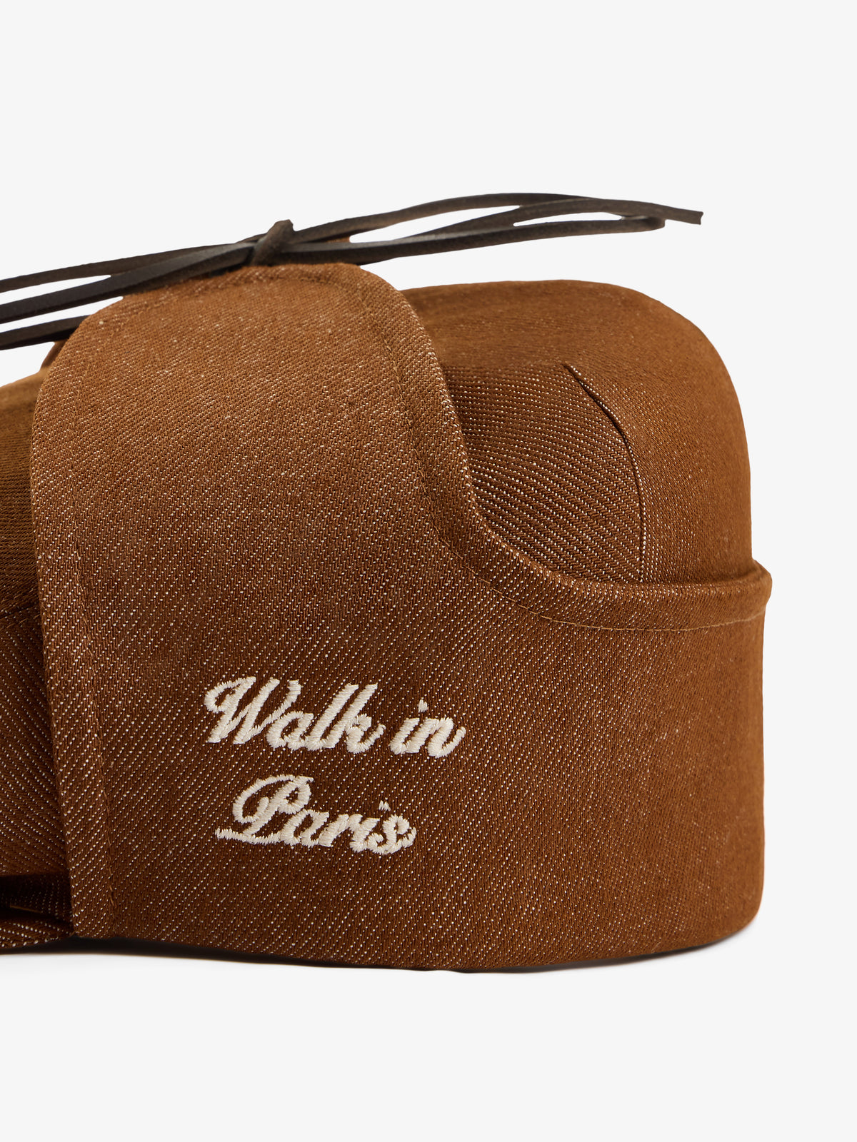 Le béret Sherlock en denim brut marron