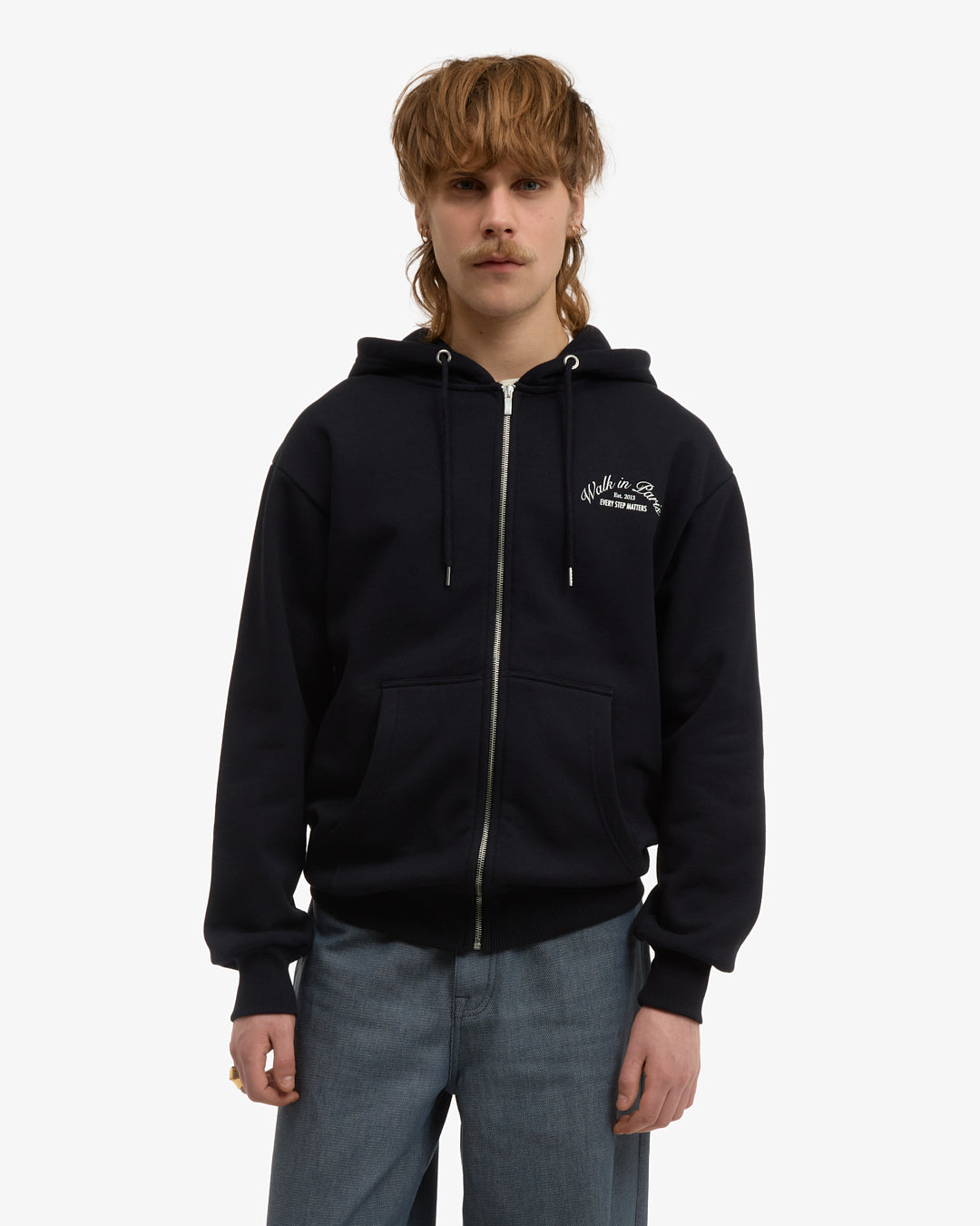 Le hoodie zippé Signature noir