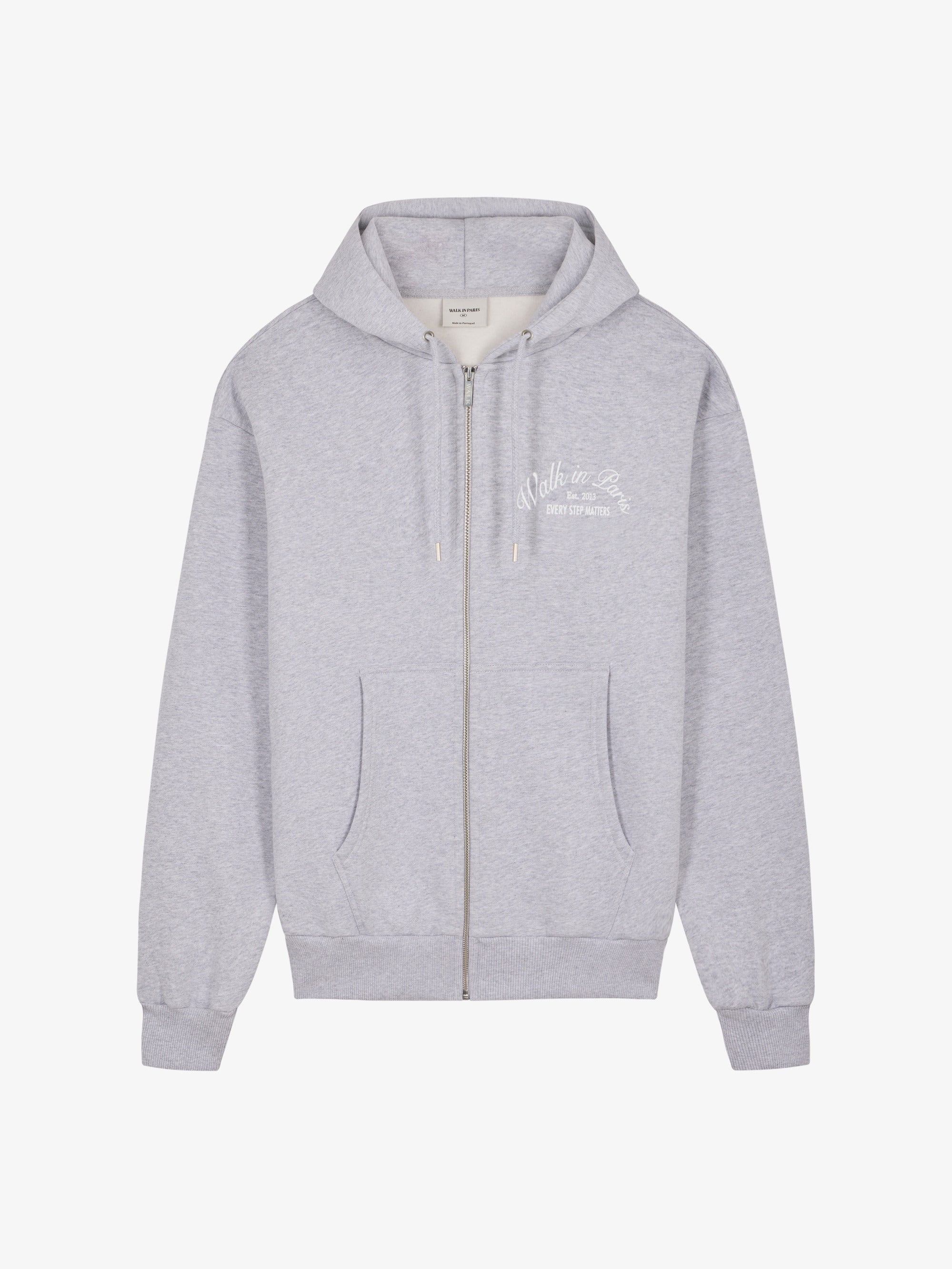 Le hoodie zippé Signature gris 1