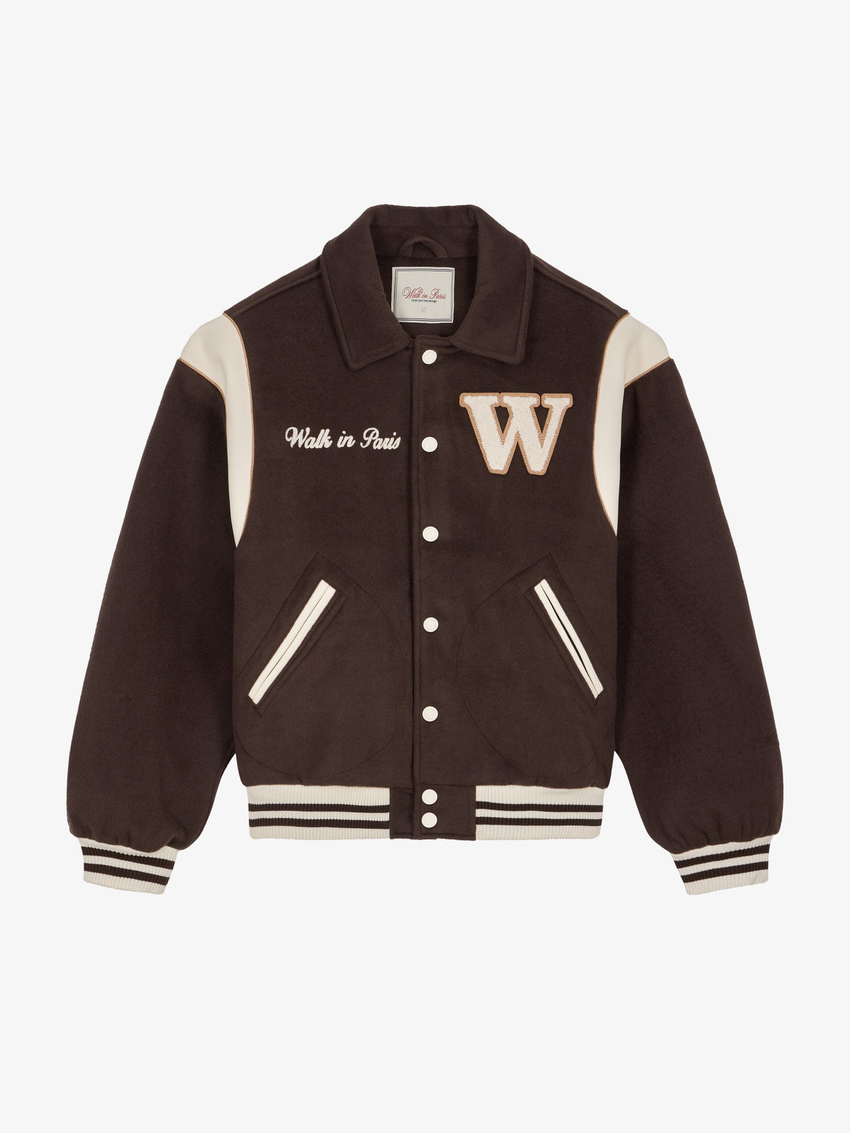 La Varsity Jacket en laine marron