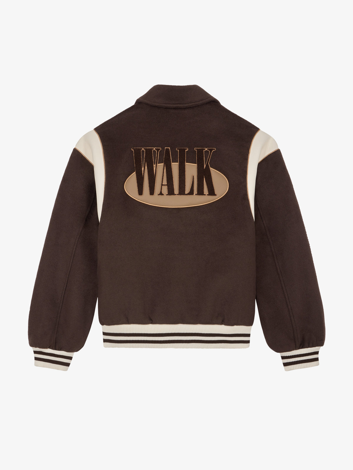 La Varsity Jacket en laine marron