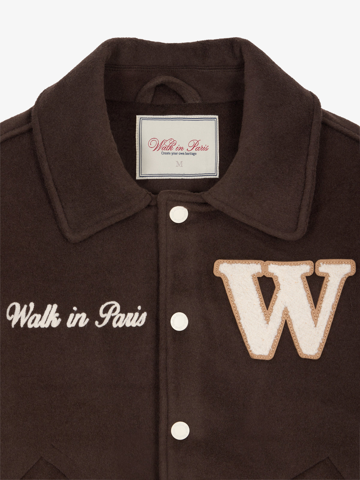 La Varsity Jacket en laine marron