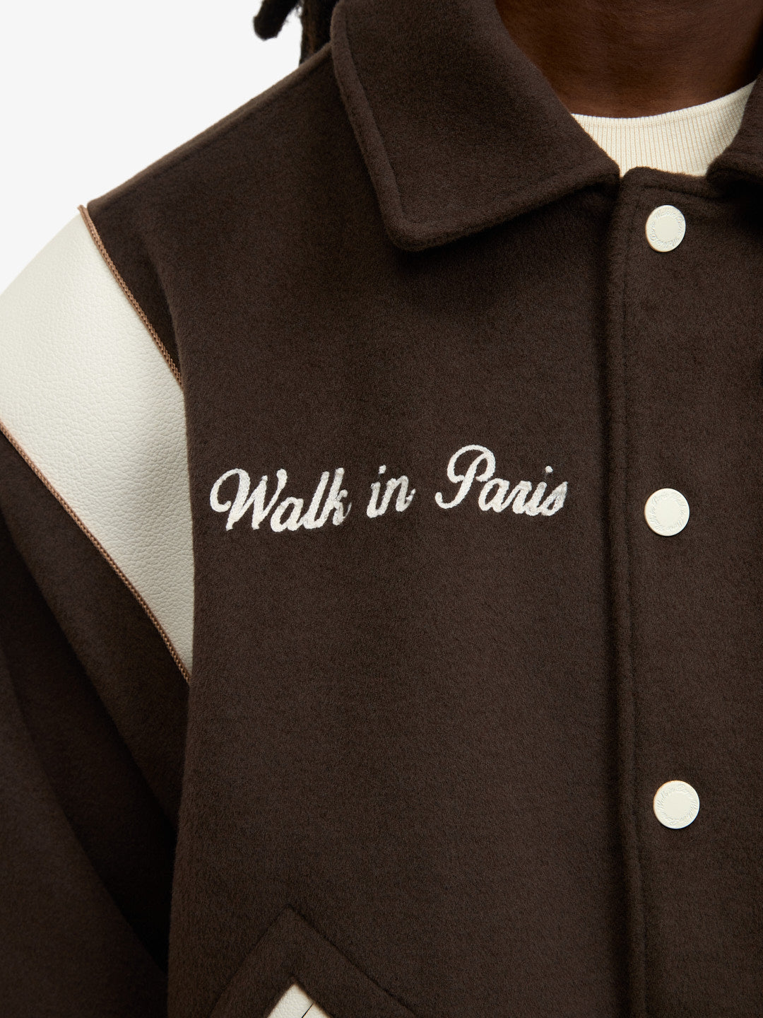 The brown wool Varsity Jacket
