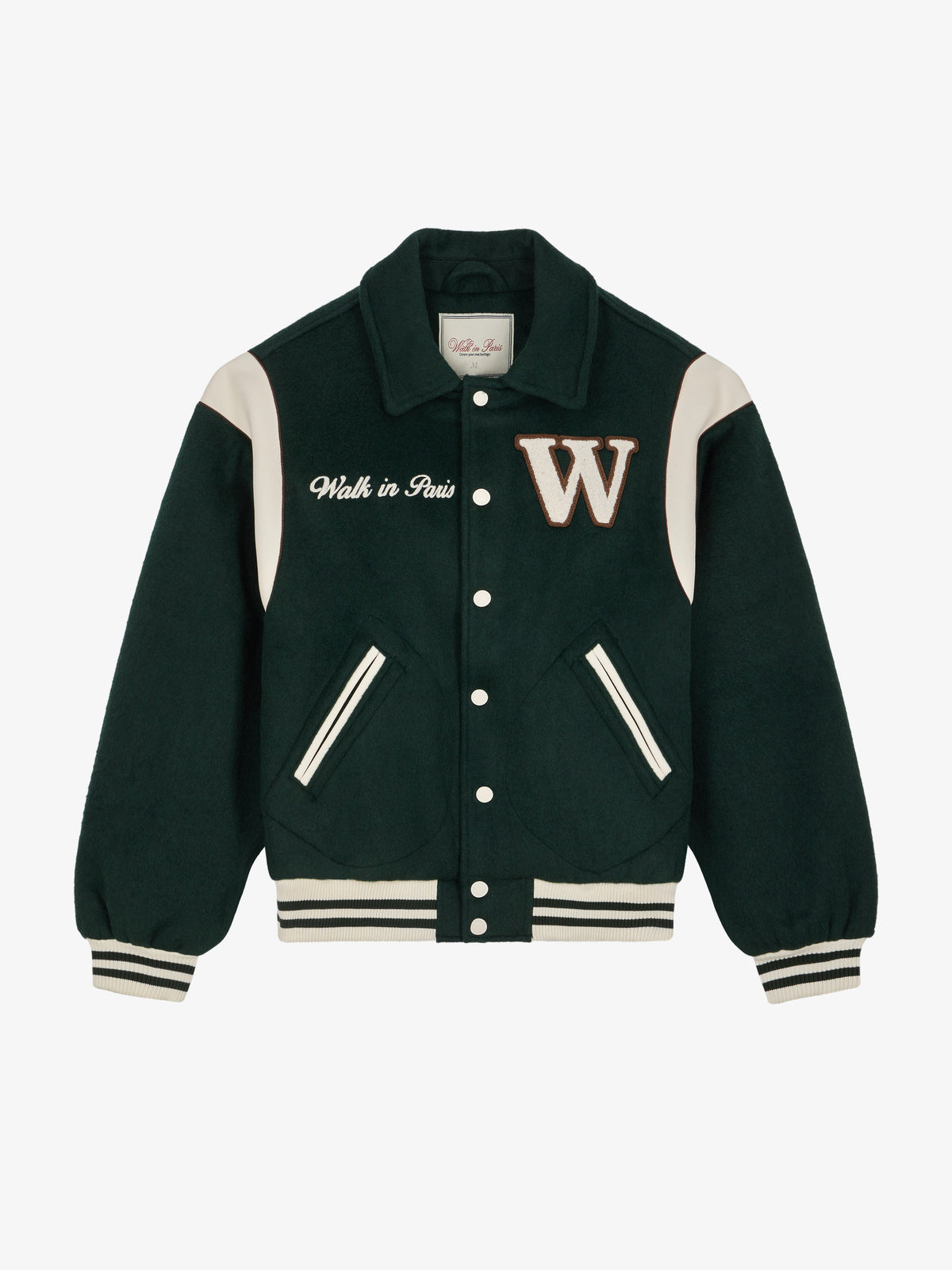 La Varsity Jacket en laine verte