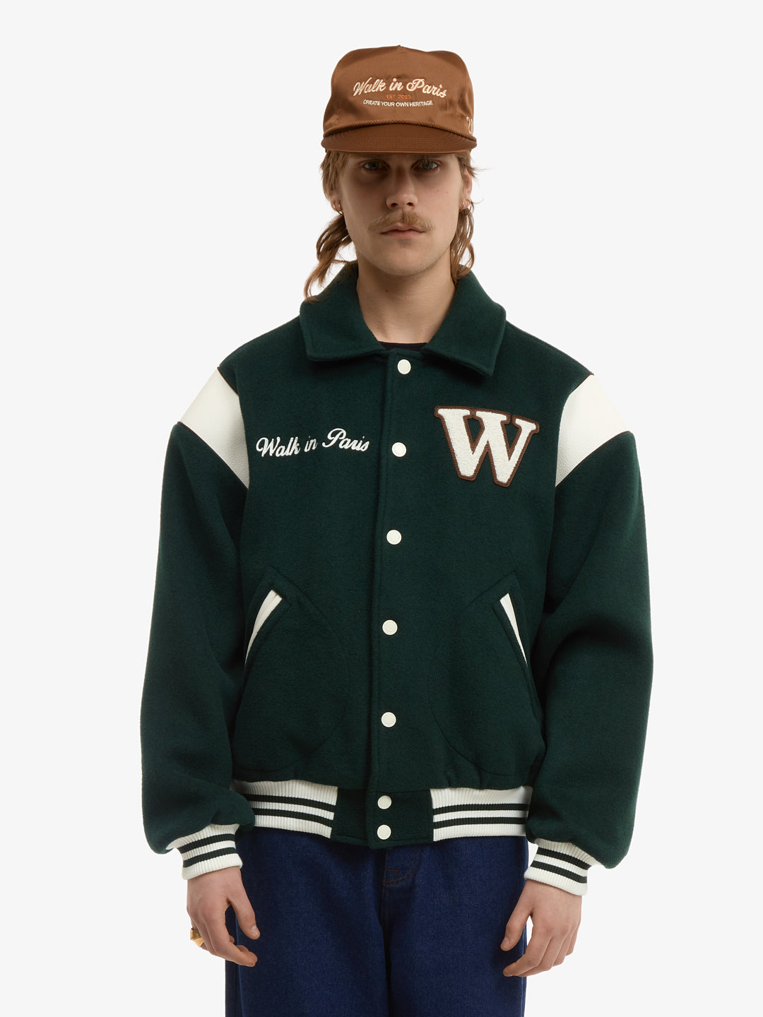 La Varsity Jacket en laine verte