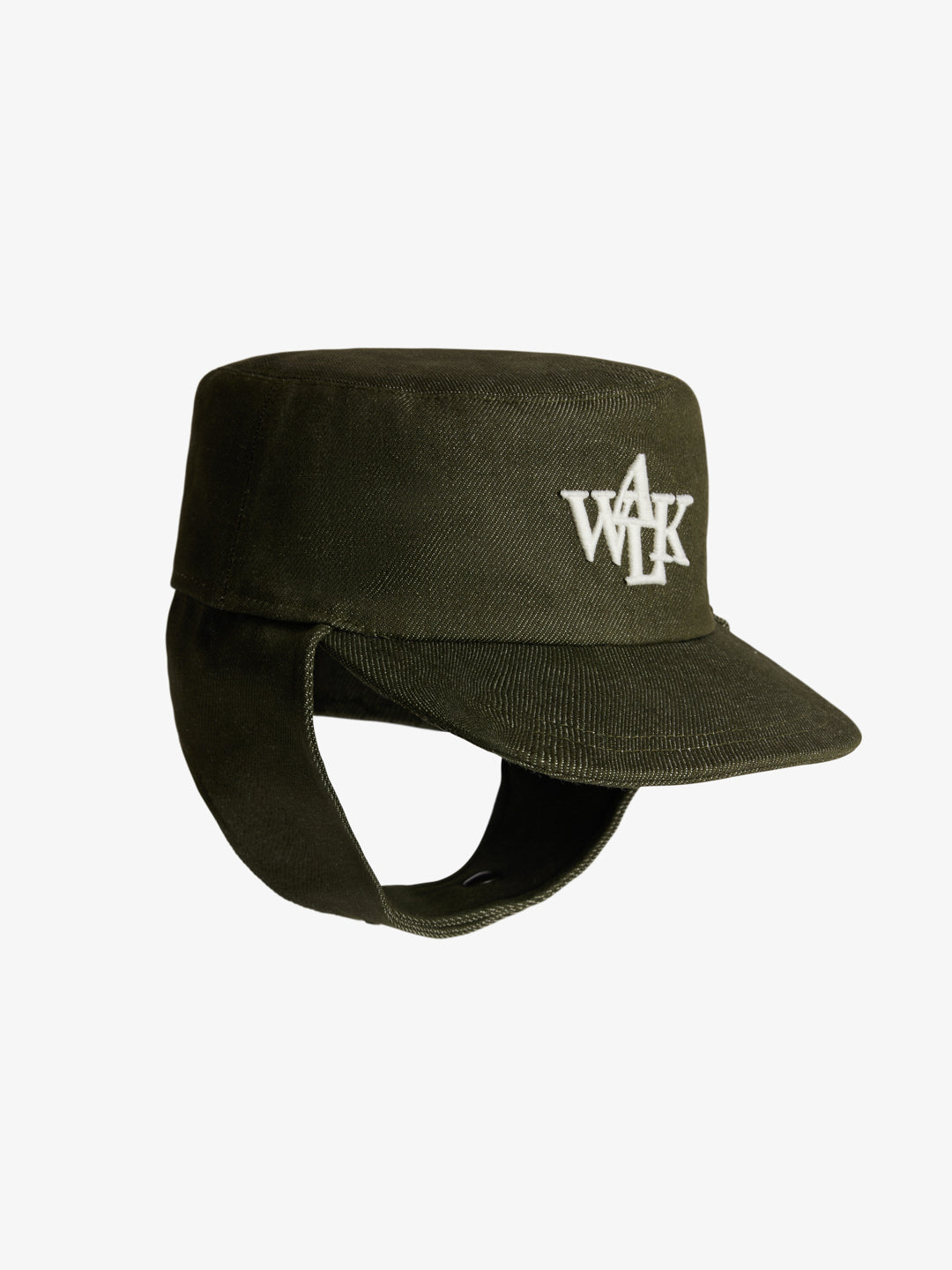 The postman's cap in green raw denim