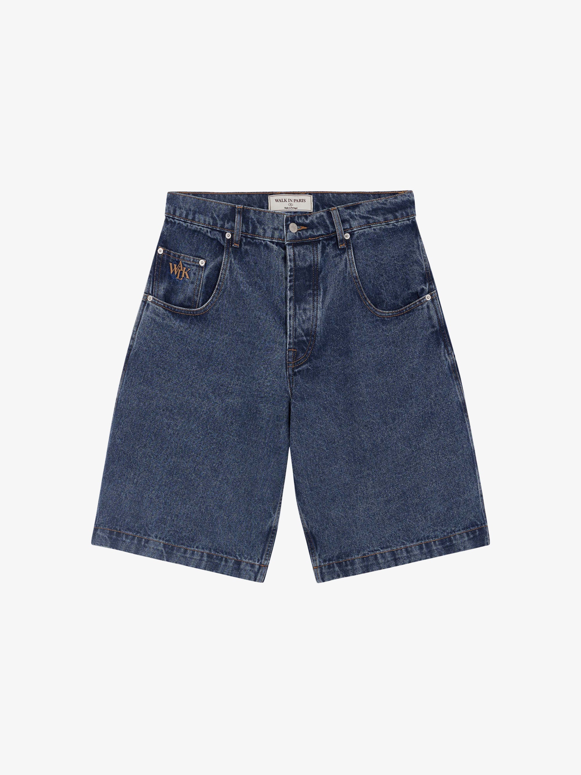 Le short en jean baggy azur 1