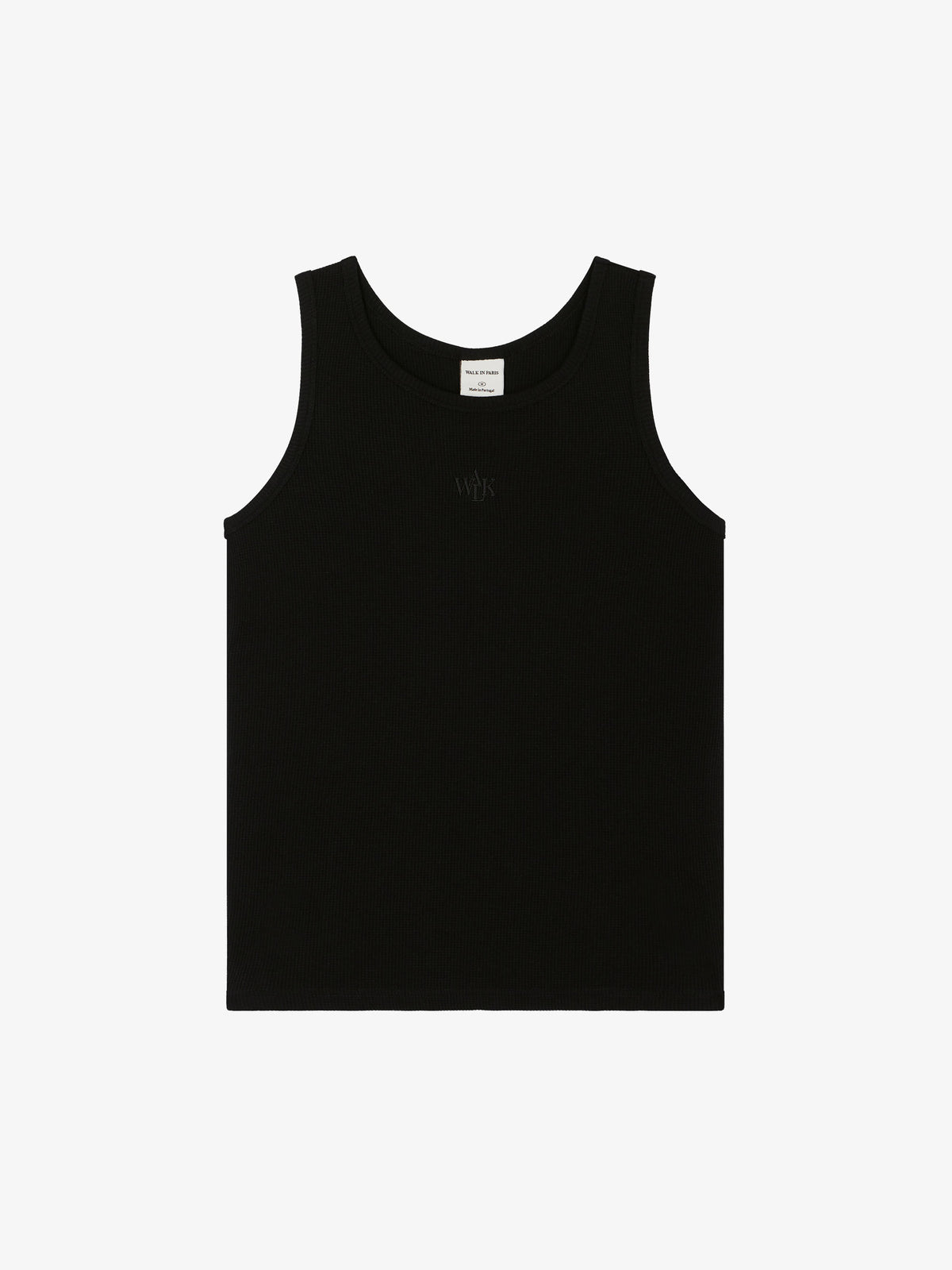 The black waffle tank top