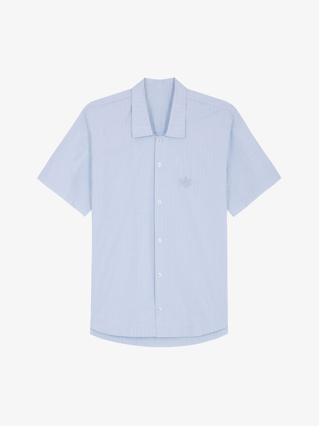 La chemise manches courtes bleue