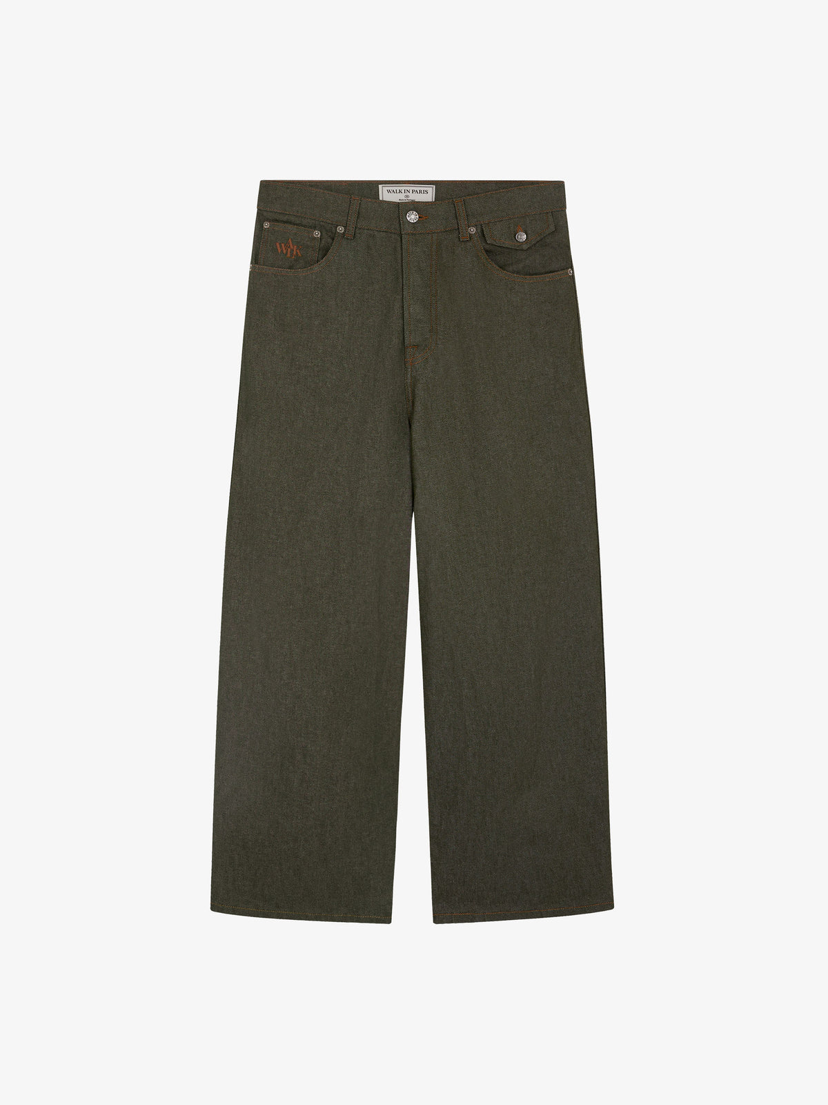 Le pantalon baggy en denim brut vert