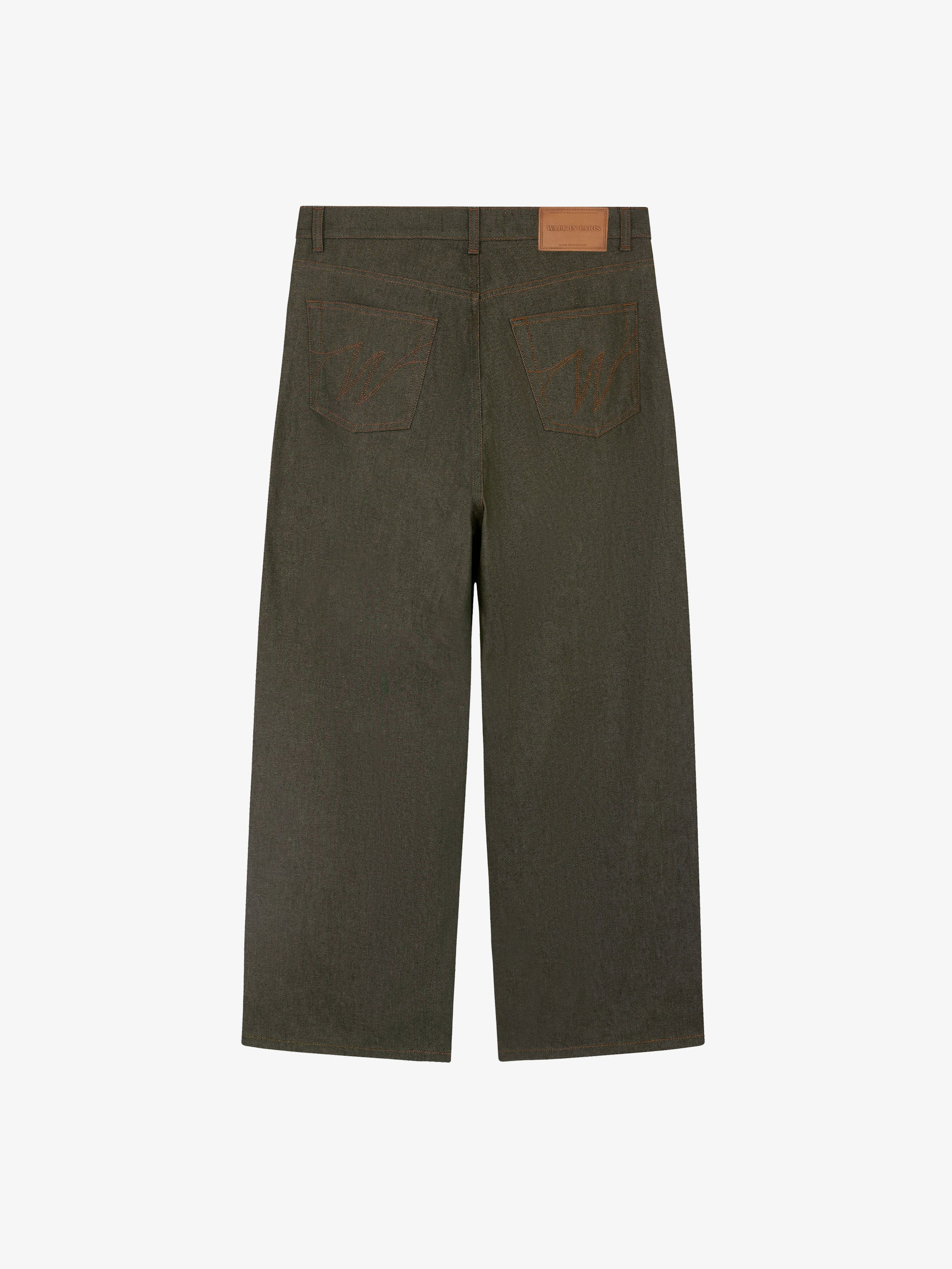 Raw green denim baggy 2