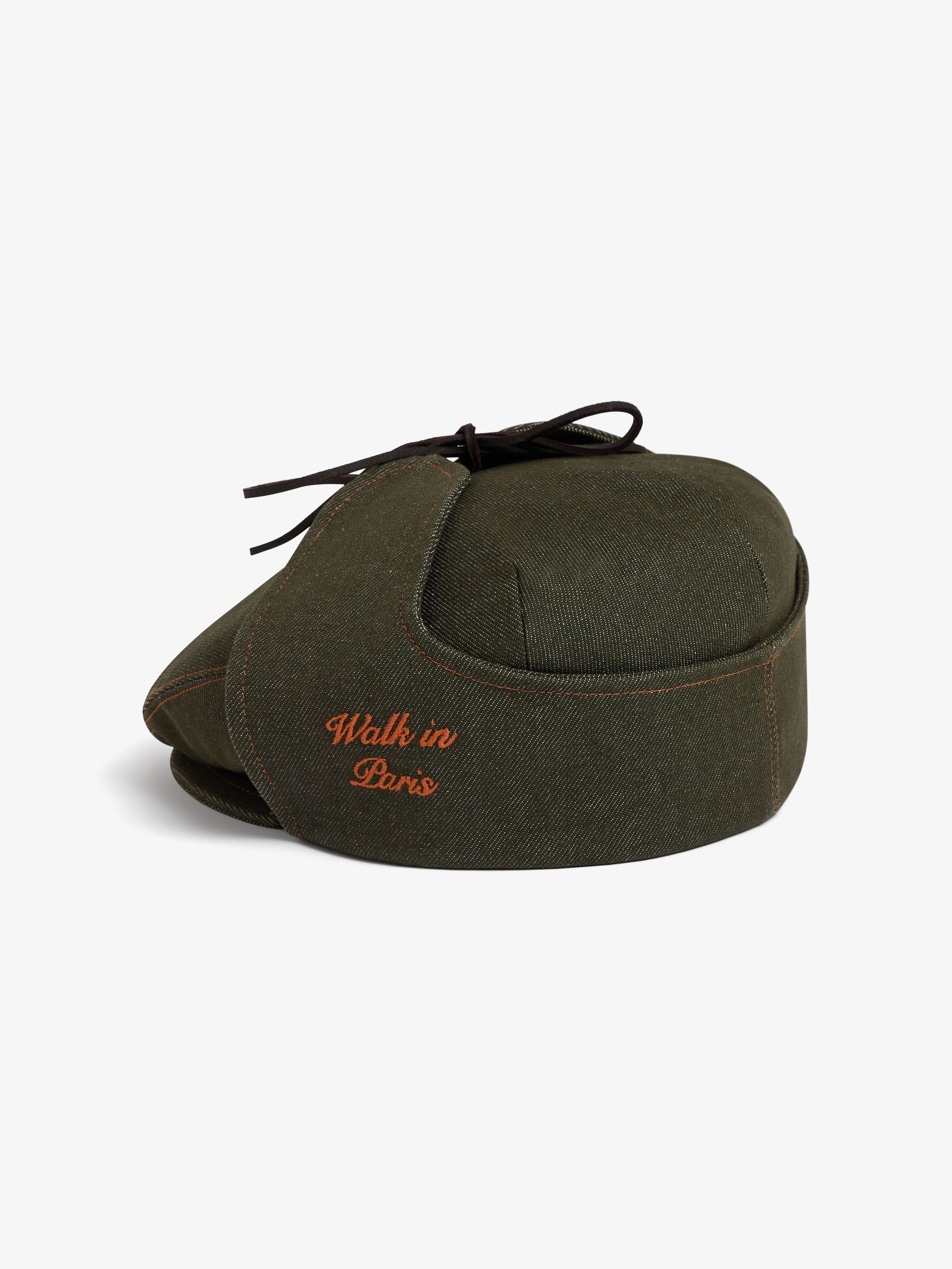 Raw green denim Sherlock beret 2