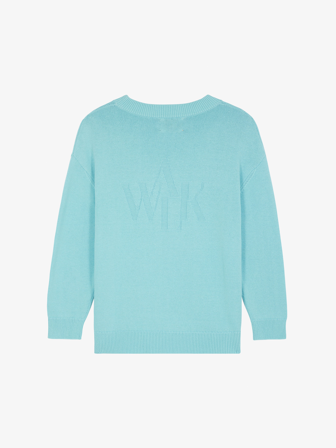 Le pull en maille bleu glacier